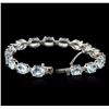 Image 3 : 14KT White Gold 18.87ctw Aquamarine and Diamond Bracelet