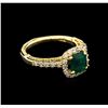 Image 2 : 1.29ct Emerald and Diamond Ring - 14KT Yellow Gold