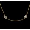 Image 2 : 14KT Yellow Gold 4.87ctw Diamond Necklace