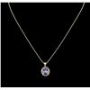 Image 1 : 4.45ct Tanzanite and Diamond Necklace - 14KT Yellow Gold