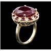 Image 3 : 14KT Yellow Gold 19.69ctw Ruby and Diamond Ring