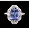 Image 1 : 14KT White Gold 3.20ct Tanzanite and Diamond Ring