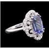 Image 2 : 14KT White Gold 3.20ct Tanzanite and Diamond Ring