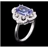 Image 3 : 14KT White Gold 3.20ct Tanzanite and Diamond Ring