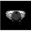Image 1 : 14KT White Gold 5.77ct Sapphire and Diamond Ring