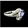 Image 2 : 18KT White Gold 1.72ct Tanzanite and Diamond Ring