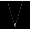 Image 2 : 14KT White Gold 1.52ct Sapphire and Diamond Pendant With Chain
