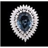 Image 1 : 14KT White Gold 14.73ct Topaz and Diamond Ring