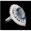 Image 2 : 14KT White Gold 14.73ct Topaz and Diamond Ring
