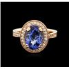 Image 1 : 14KT Rose Gold 3.37ct Tanzanite and Diamond Ring