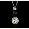 Image 1 : 18KT White Gold 0.34ctw Diamond Pendant With Chain