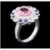 Image 3 : 14KT White Gold 2.24ct Tourmaline, Sapphire and Diamond Ring
