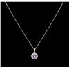 Image 2 : 1.40ct Tanzanite and Diamond Pendant With Chain - 14KT White Gold