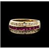 Image 1 : 14KT Yellow Gold 1.00ctw Ruby and Diamond Ring