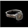 Image 2 : 14KT White Gold 1.81ctw Fancy Brown Diamond Ring