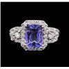 Image 1 : 14KT White Gold 2.14ct Tanzanite and Diamond Ring