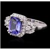 Image 2 : 14KT White Gold 2.14ct Tanzanite and Diamond Ring