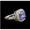Image 2 : 4.26ct Tanzanite and Diamond Ring - 14KT White Gold