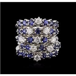 14KT White Gold 5.72ctw Sapphire and Diamond Ring