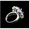 Image 3 : 14KT White Gold 4.17ct Tanzanite, Sapphire and Diamond Ring