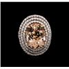 Image 1 : 9.97ct Morganite and Diamond Ring - 14KT Rose Gold