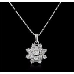14KT White Gold 1.41ctw Diamond Pendant With Chain