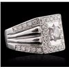 Image 2 : 14KT White Gold 0.68ctw Diamond Engagement Ring