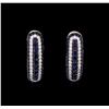 Image 1 : 0.80ctw Sapphire and Diamond Earrings - 14KT White Gold