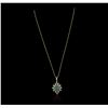 Image 2 : 14KT Yellow Gold 1.37ct Emerald and Diamond Pendant With Chain