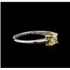 Image 2 : 0.40ct Fancy Yellow Diamond Solitaire Ring - 14KT White Gold