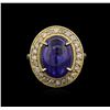 Image 1 : 14KT Yellow Gold 8.23ct Tanzanite and Diamond Ring
