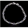 Image 1 : 6.00ctw Sapphire Bracelet - 14KT White Gold