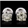 Image 1 : 14KT White Gold 1.00ctw Diamond Solitaire Earrings