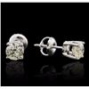 Image 2 : 14KT White Gold 1.00ctw Diamond Solitaire Earrings