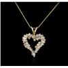 Image 1 : 14KT Yellow Gold 1.00ctw Diamond Heart Pendant With Chain