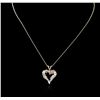 Image 2 : 14KT Yellow Gold 1.00ctw Diamond Heart Pendant With Chain