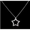 Image 1 : 14KT White Gold 0.35ctw Star Pendant With Chain