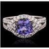 Image 1 : 18KT White Gold 2.55ct Tanzanite and Diamond Ring