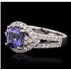 Image 2 : 18KT White Gold 2.55ct Tanzanite and Diamond Ring