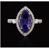 Image 1 : 14KT White Gold 2.66ct Tanzanite and Diamond Ring