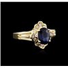 Image 2 : 14KT Yellow Gold 0.90ct Sapphire and Diamond Ring