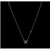 Image 1 : 14KT Rose Gold 0.03ct Diamond Butterfly Necklace