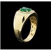 Image 3 : 1.36ct Emerald and Diamond Ring - 14KT Yellow Gold