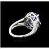 Image 3 : 14KT White Gold 4.19ct Tanzanite and Diamond Ring