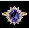 Image 1 : 14KT Yellow Gold 2.19ct Tanzanite and Diamond Ring