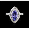 Image 1 : 14KT White Gold 1.64ct Tanzanite and Diamond Ring