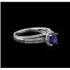 Image 2 : 1.21ct Sapphire and Diamond Ring - 14KT White Gold