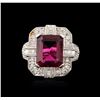 Image 1 : 14KT White Gold GIA Certified 6.65ct Tourmaline and Diamond Ring