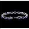 Image 3 : 32.64ctw Blue Sapphire and Diamond Bracelet - 14KT White Gold