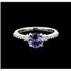 Image 1 : 14KT White Gold 1.37ct Tanzanite and Diamond Ring